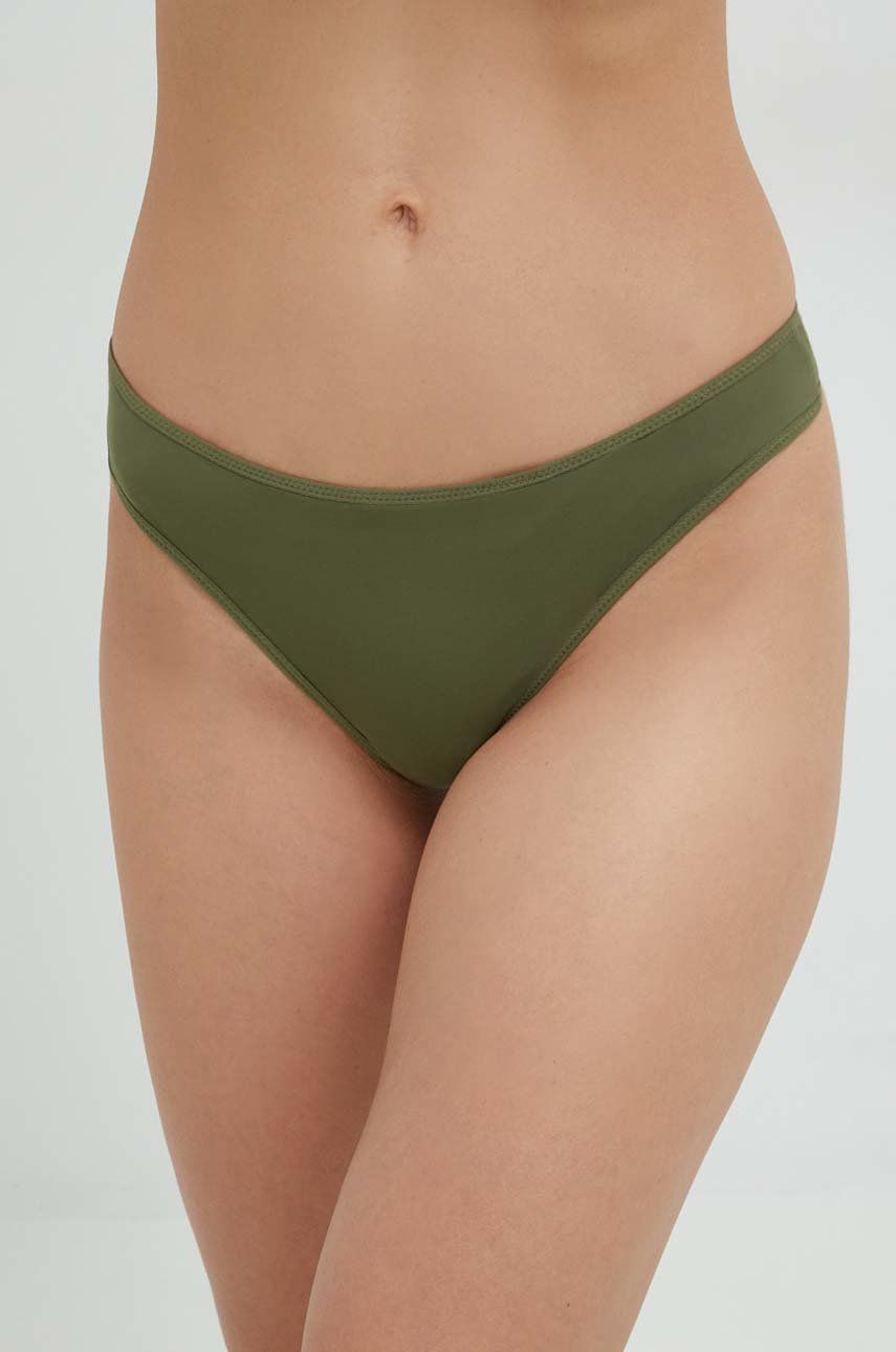 Levně Tanga Calvin Klein Underwear zelená barva, 000QF6816E