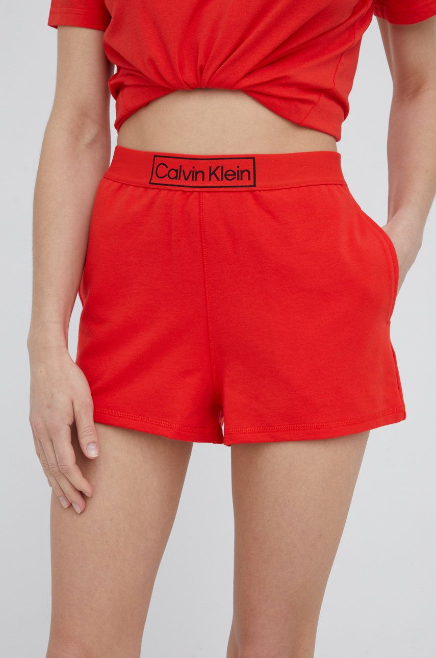 Calvin Klein Underwear szorty piżamowe damskie kolor czerwony