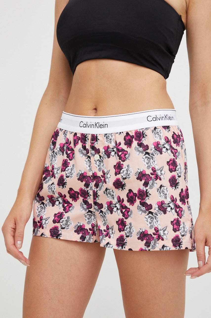 

Памучно късо долнище на пижама Calvin Klein Underwear в лилаво от памук, Виолетов