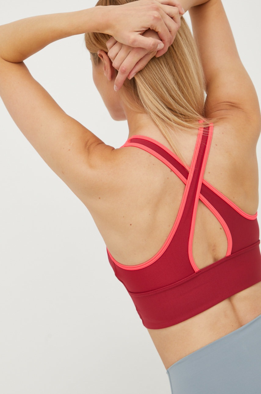

Спортивний бюстгальтер Under Armour Crossback Long Line колір рожевий візерунок