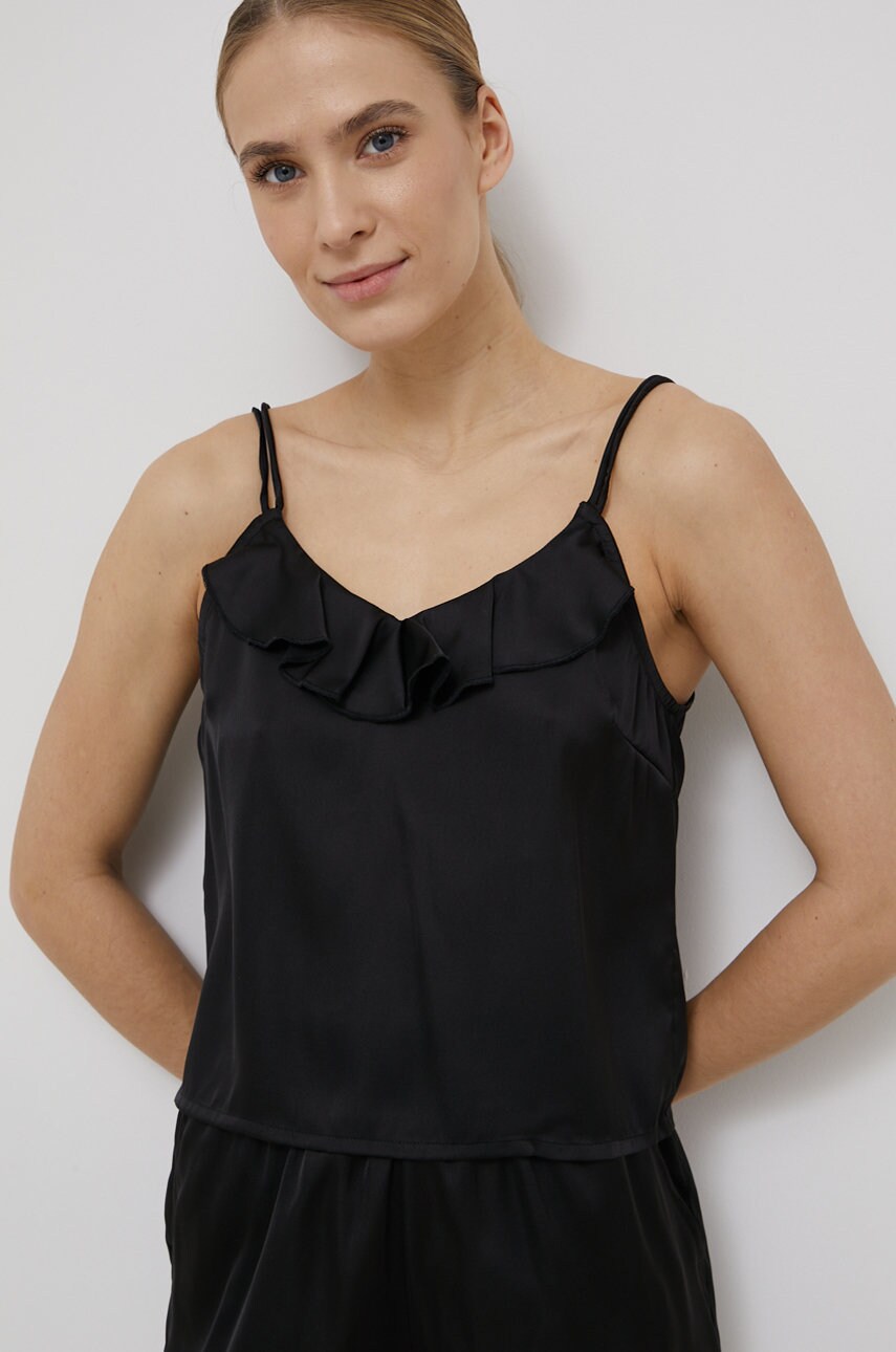 

Пижама Vero Moda женская цвет чёрный из сатина