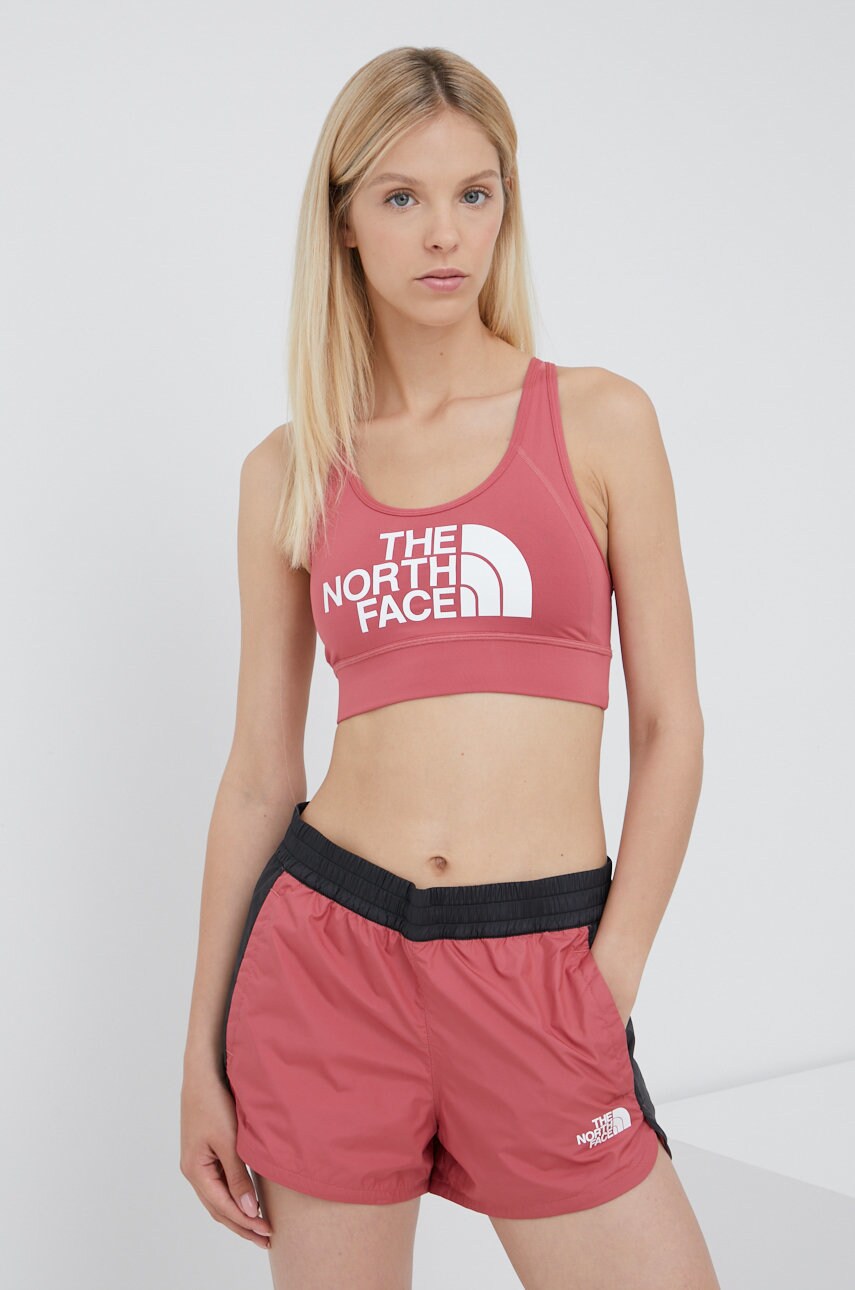 

Спортен сутиен The North Face Bounce-b-gone в розово с изчистен дизайн, Розов