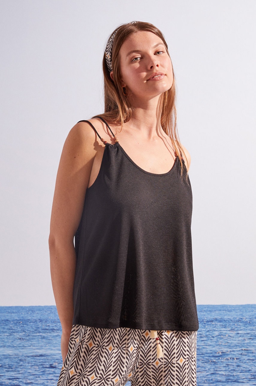 Women'secret maiou de pijama kenya culoarea negru