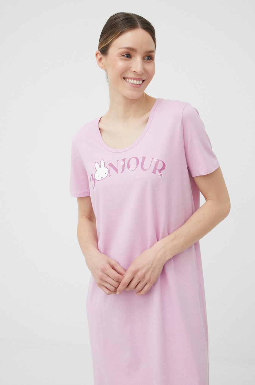 

Хлопковая ночная рубашка women'secret Riviera цвет розовый хлопковая