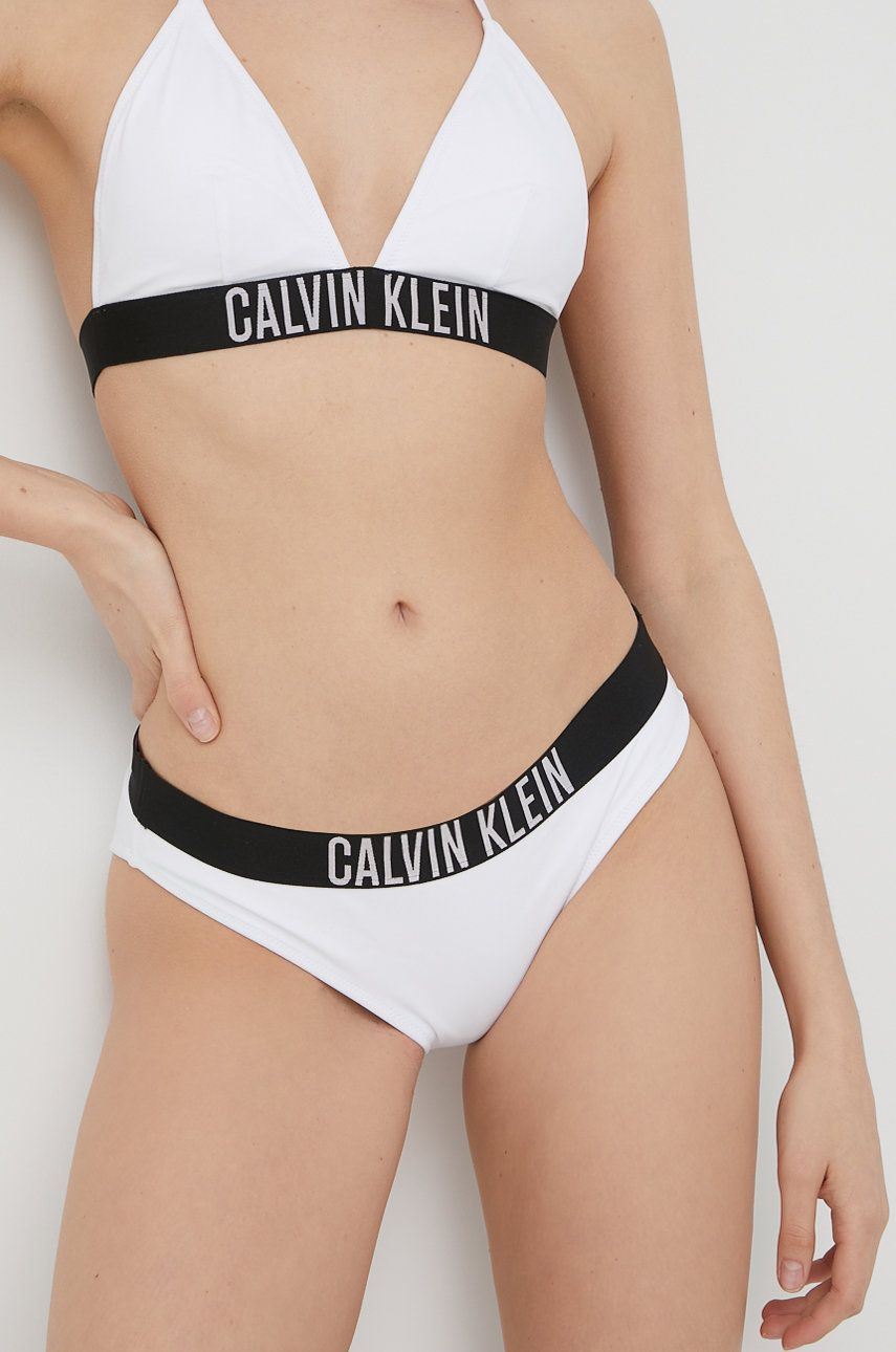 Levně Plavkové kalhotky Calvin Klein bílá barva, KW0KW01859