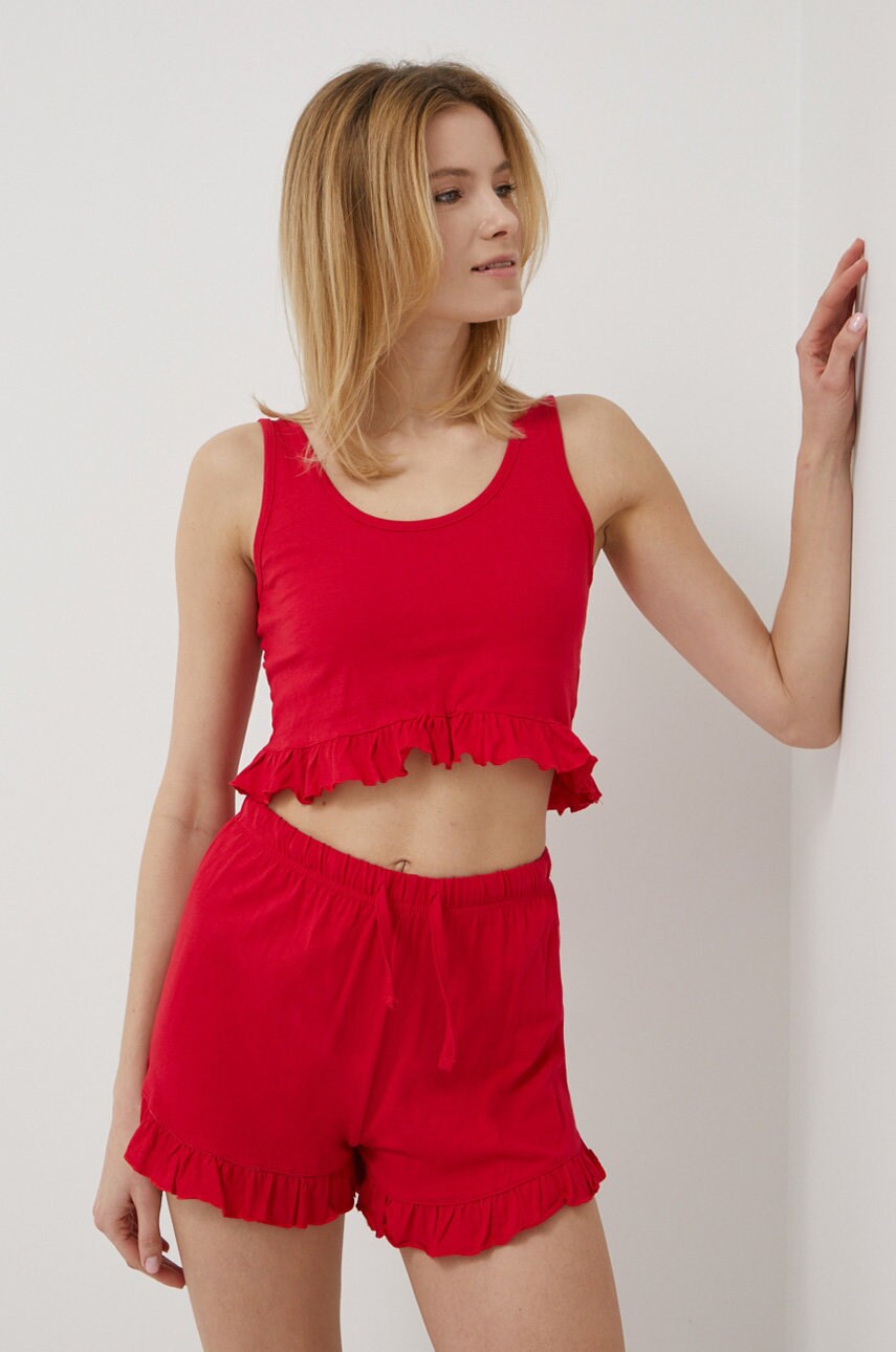 Brave soul compleu pijama culoarea rosu