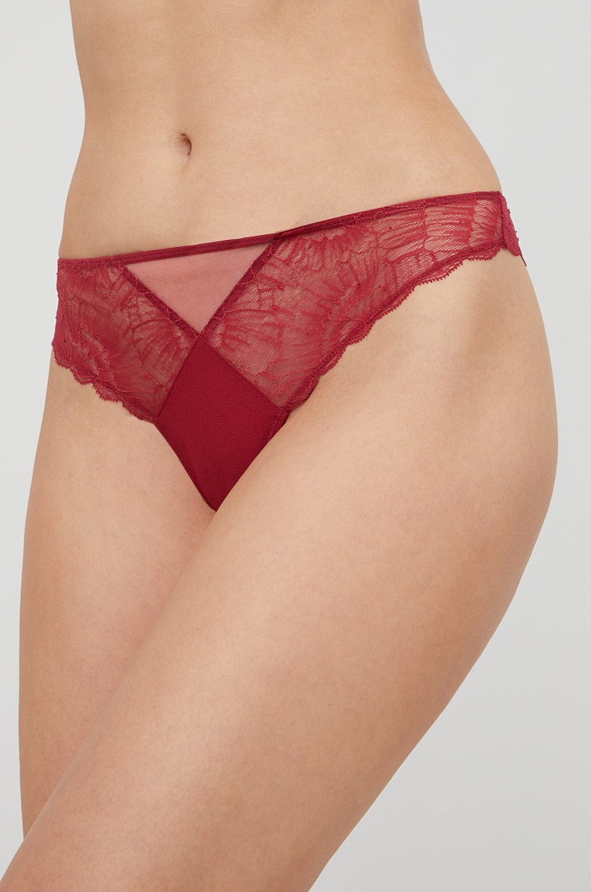 

Прашки Calvin Klein Underwear в бордо от полупрозрачна материя