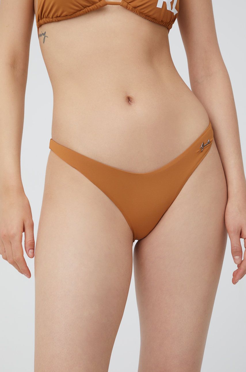 Plavkové kalhotky Karl Lagerfeld hnědá barva - hnědá -  Hlavní materiál: 85 % Polyamid