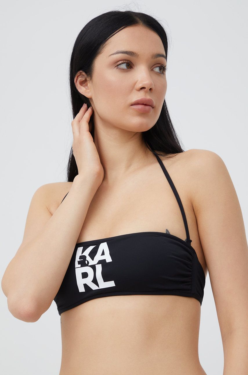 Karl Lagerfeld sutien de baie culoarea negru, cupa rigidizata