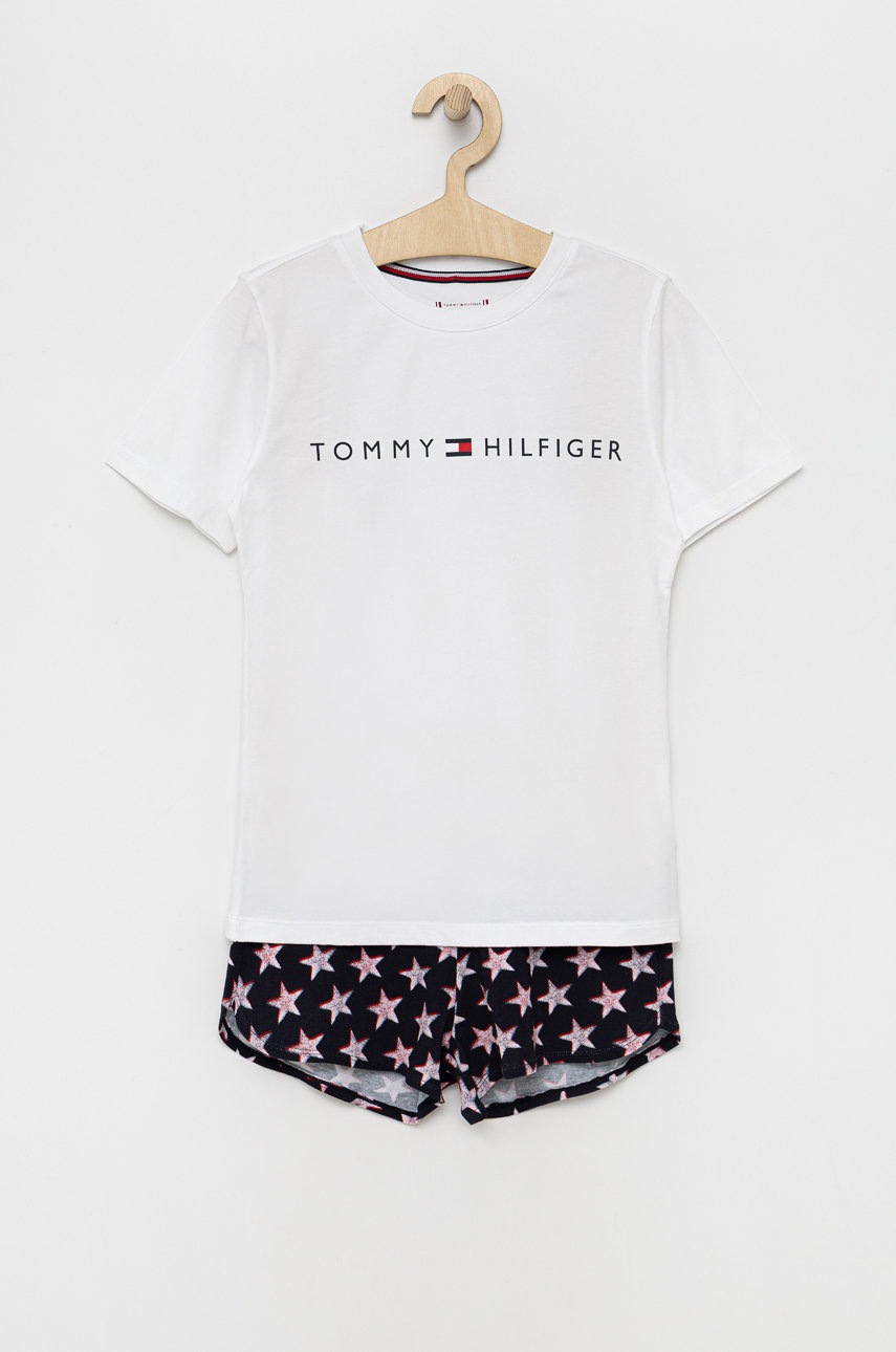 

Детска пижама Tommy Hilfiger в бяло с принт, Бял