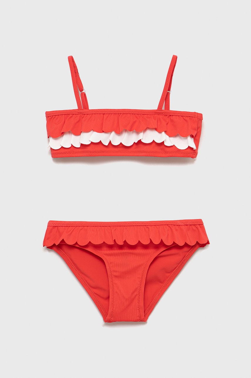 United Colors Of Benetton costum de baie pentru copii din două piese culoarea rosu