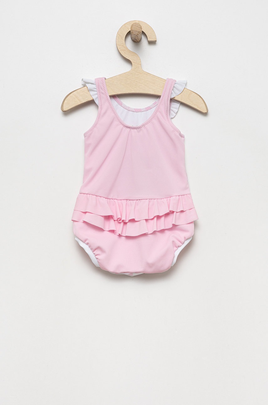 

Суцільний дитячий купальник United Colors of Benetton колір рожевий