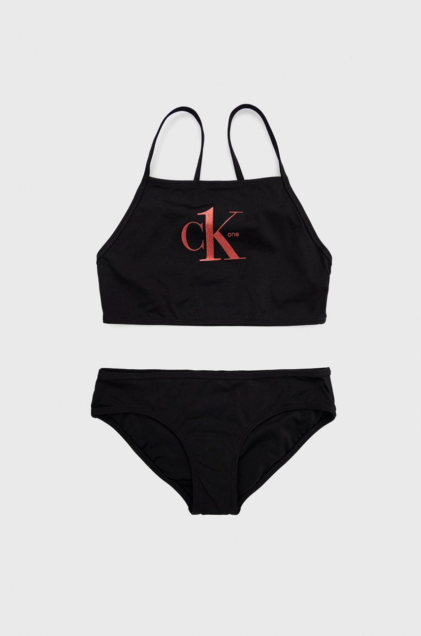 

Детски бански костюм Calvin Klein Jeans в черно, Черен