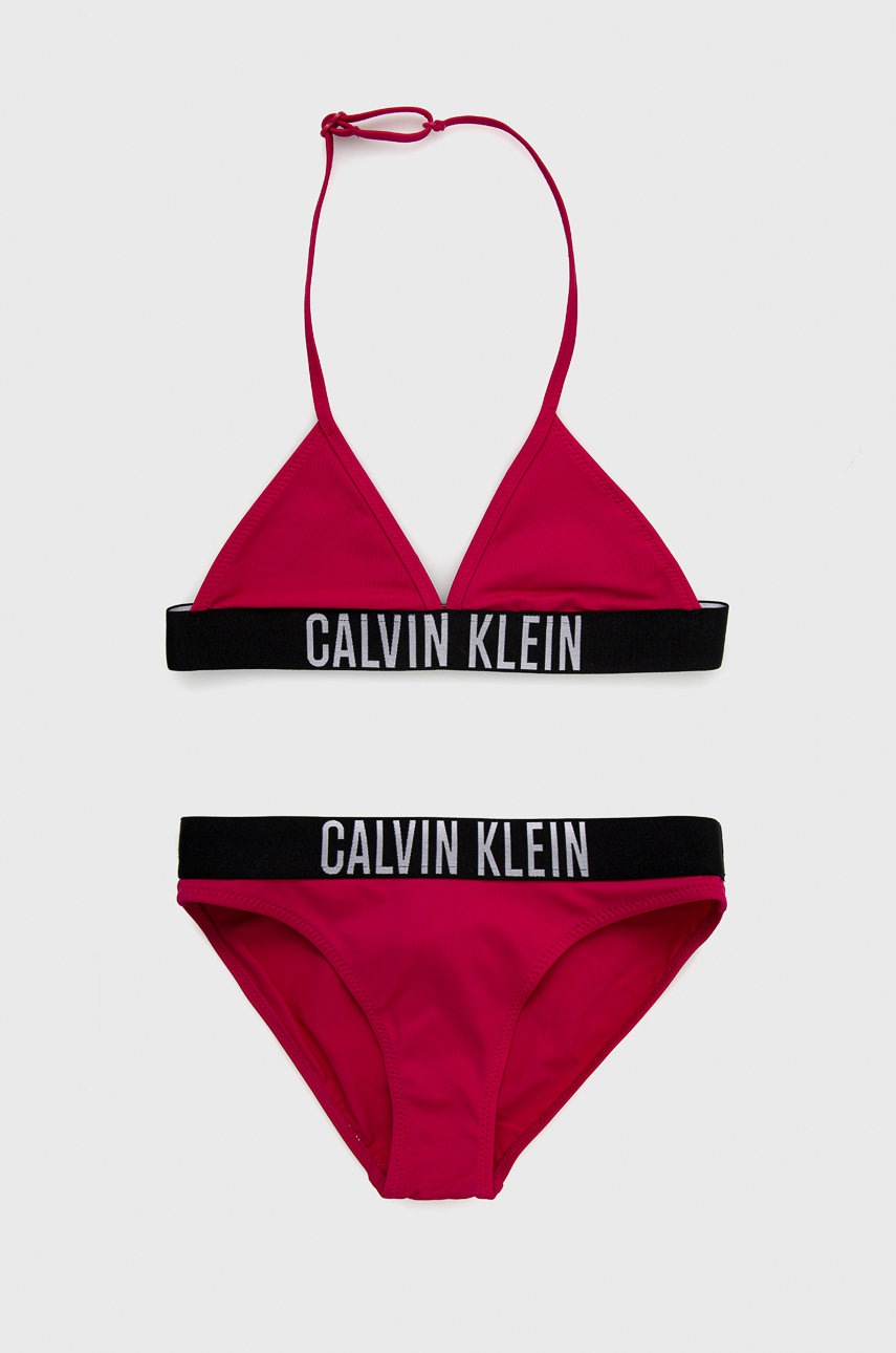 

Детски бански костюм Calvin Klein Jeans в розово, Розов