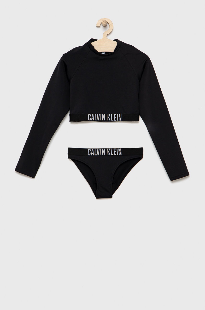 

Детски бански костюм Calvin Klein Jeans в черно, Черен