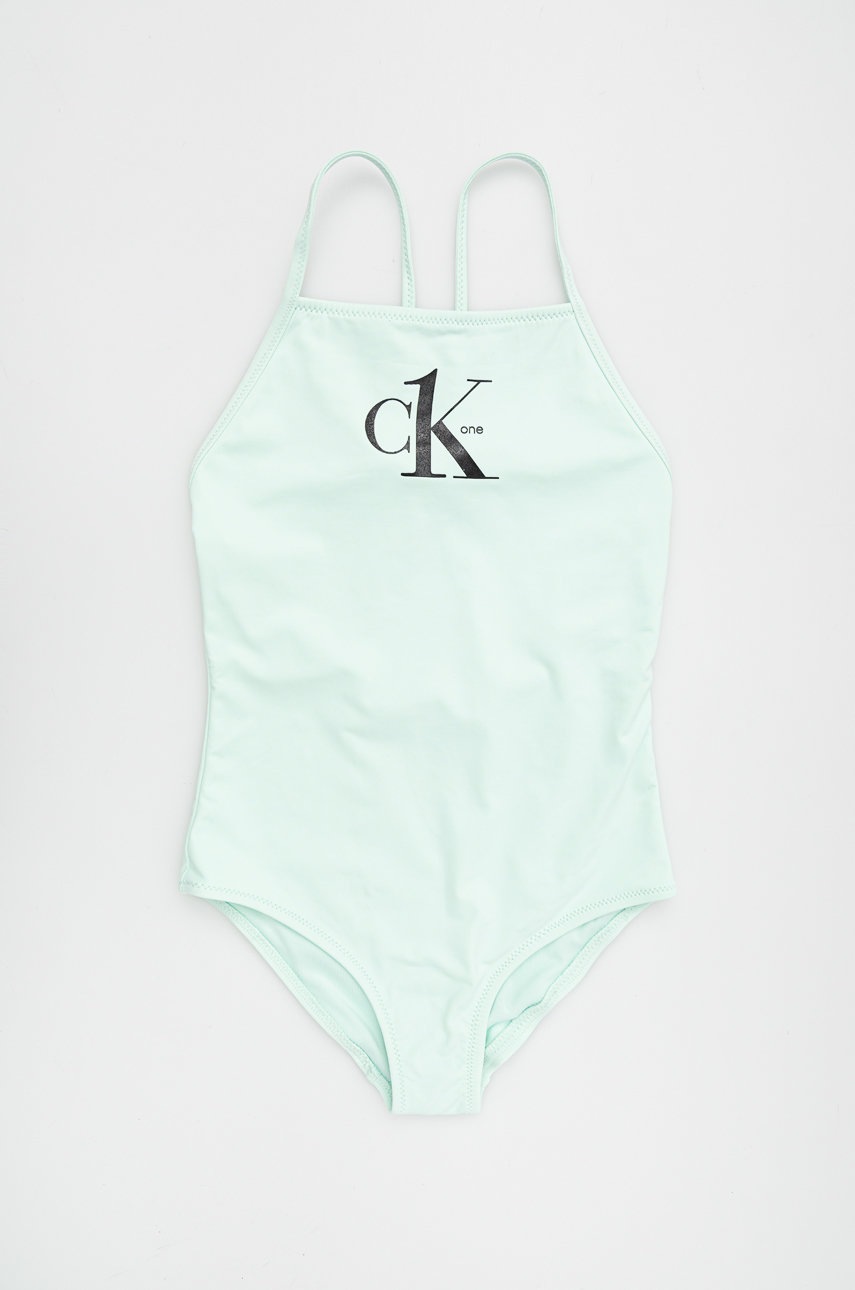 

Детски бански костюм Calvin Klein Jeans в зелено, Зелен