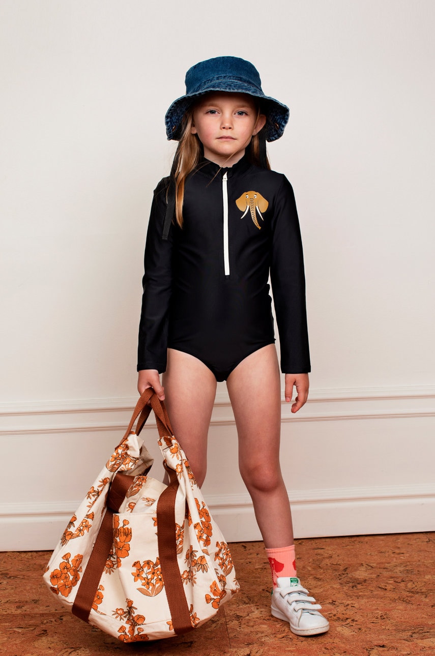 Mini rodini costum de baie copii culoarea negru