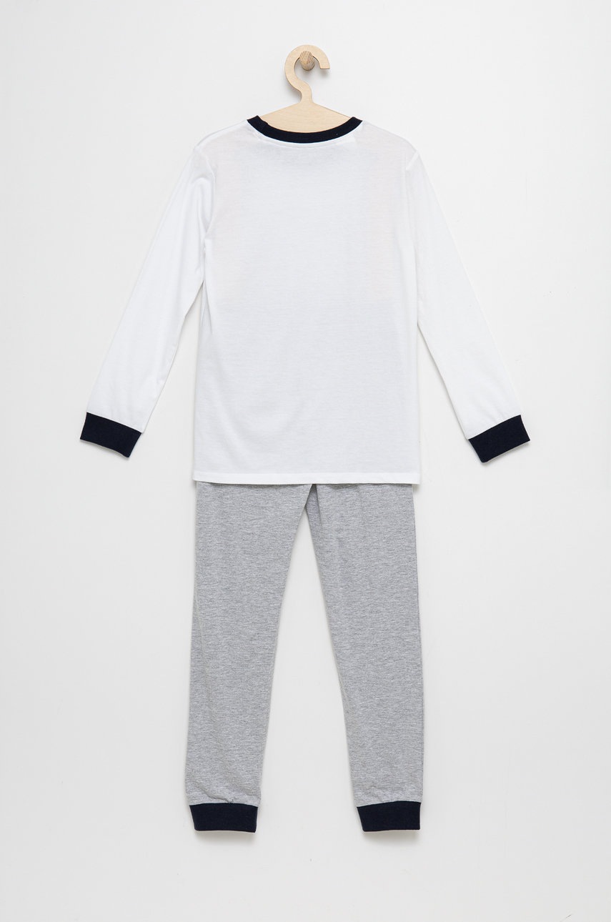 Дитяча піжама Guess колір білий однотонна