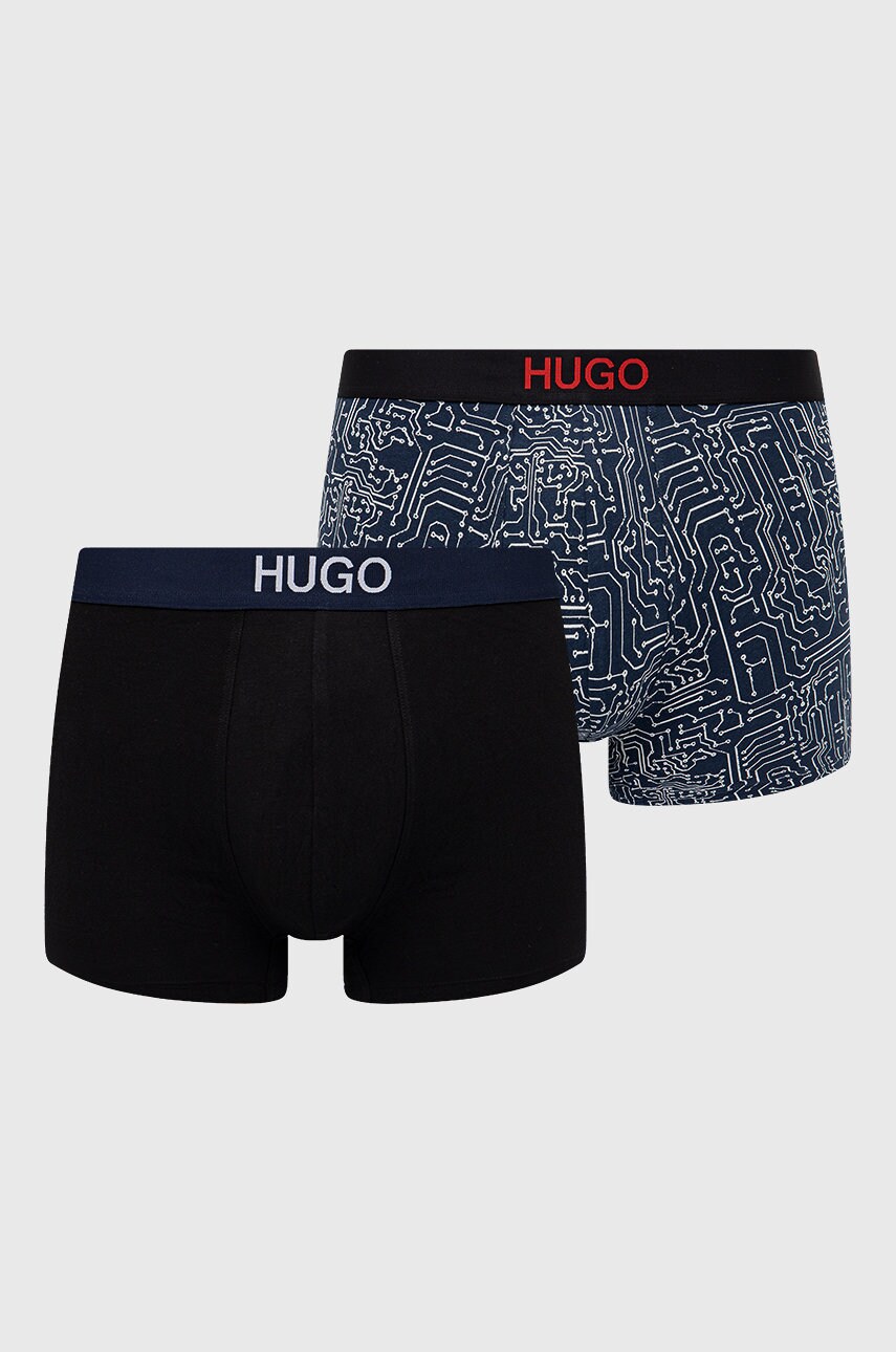 Hugo boxeri (2-pack) bărbați, culoarea albastru marin