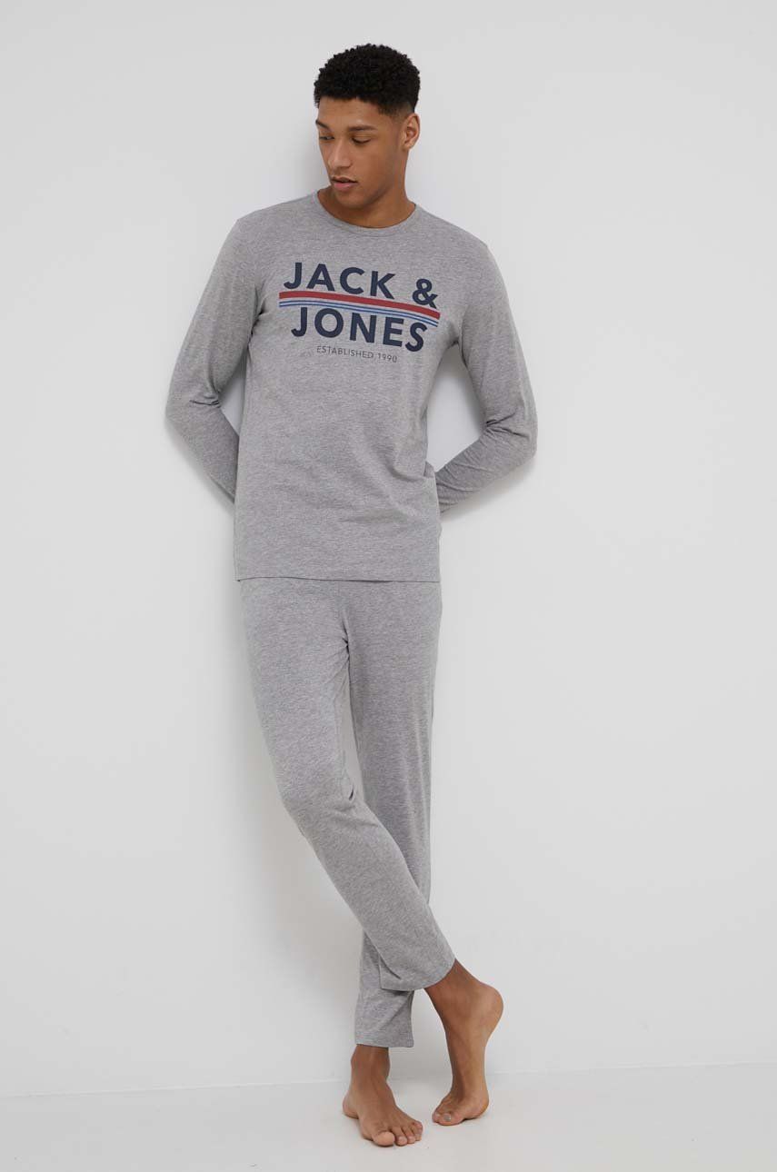 Jack & Jones pijama barbati, culoarea gri, melanj answear.ro