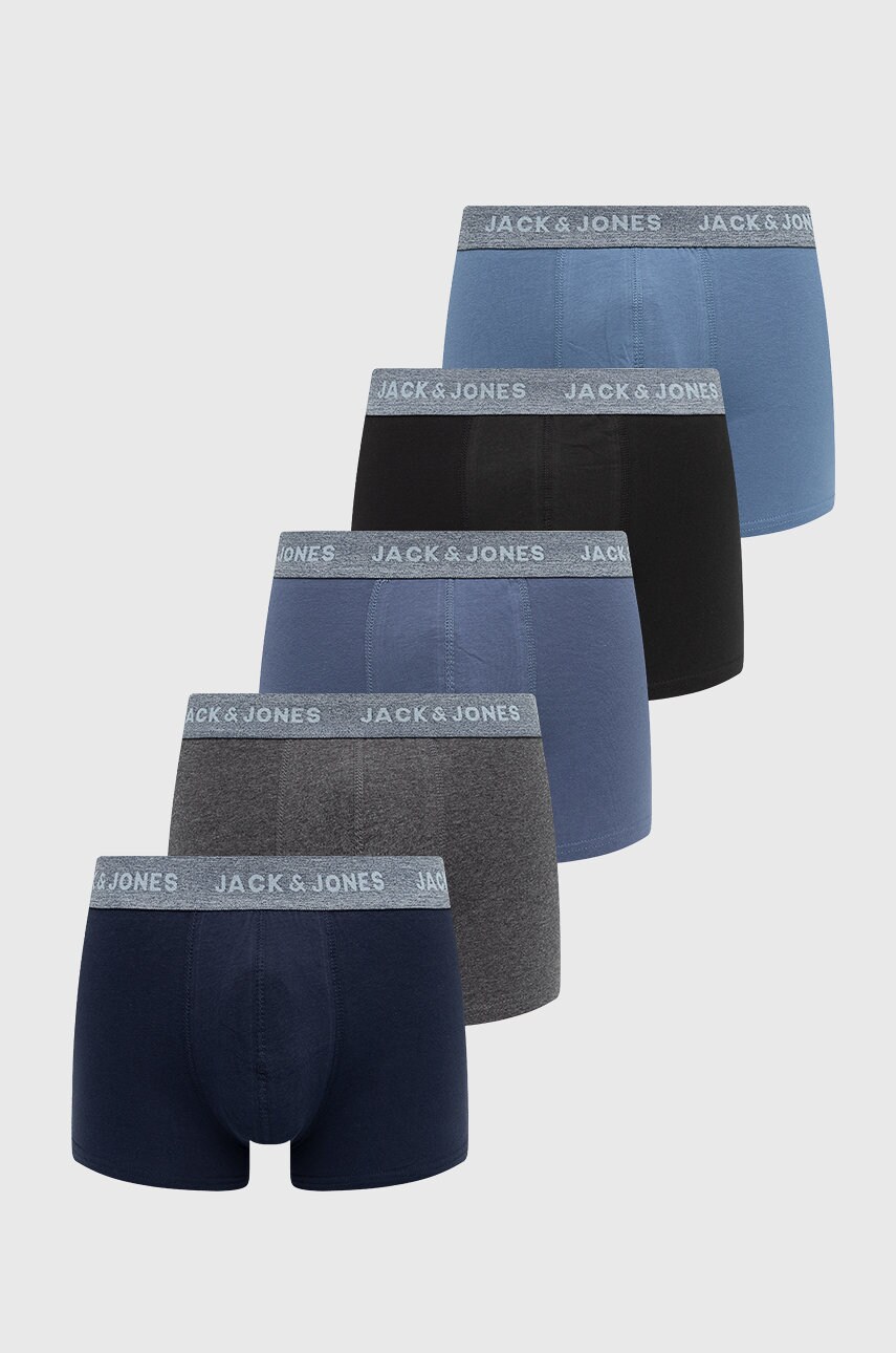 Jack & jones boxeri (5-pack) barbati, culoarea albastru marin
