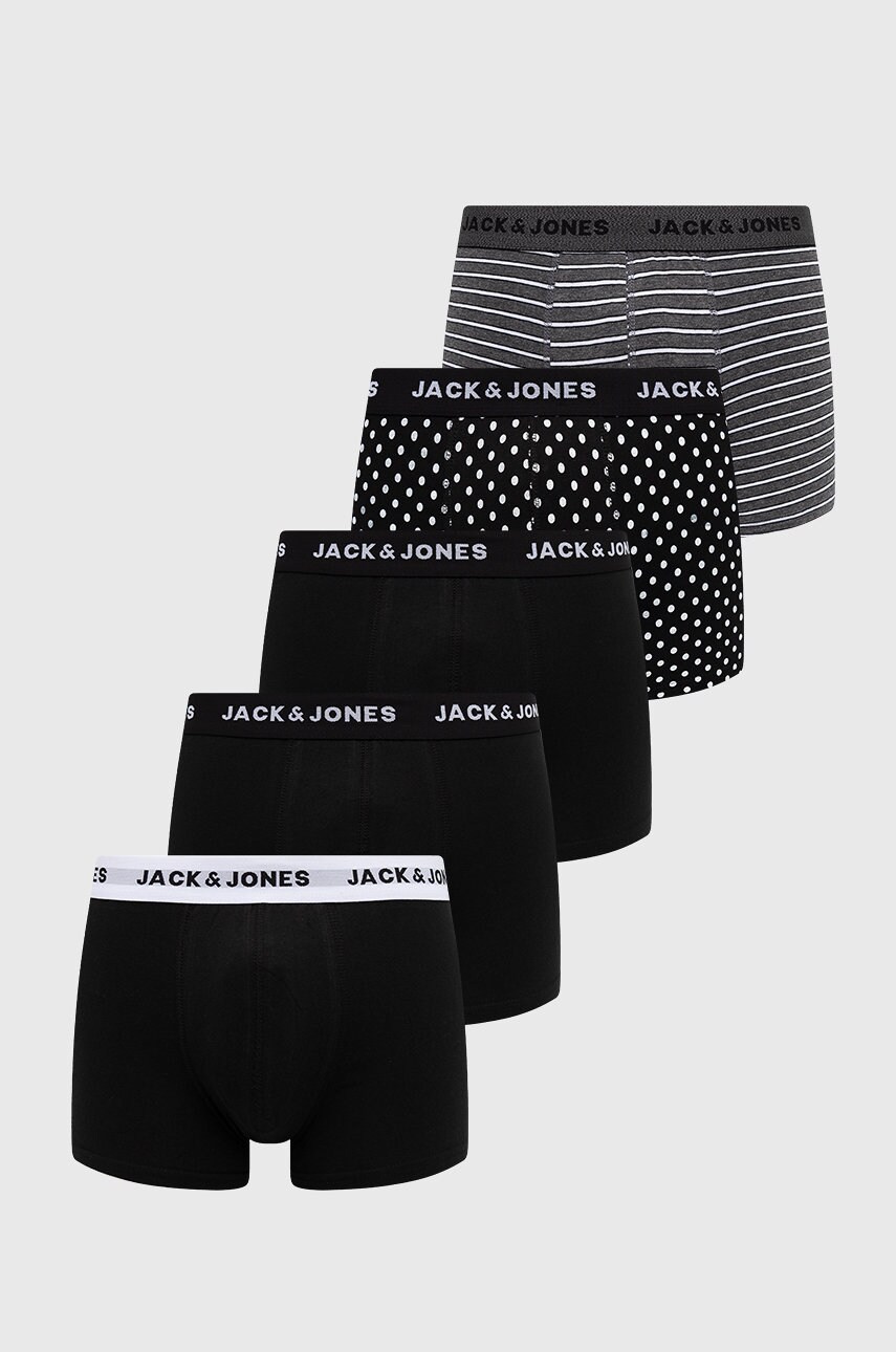 Jack & jones boxeri (5-pack) barbati, culoarea gri