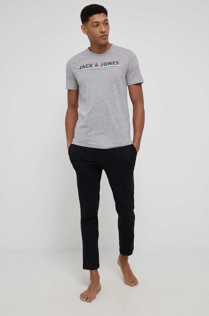 

Пижама Jack & Jones мъжка в сиво меланж на, Сив