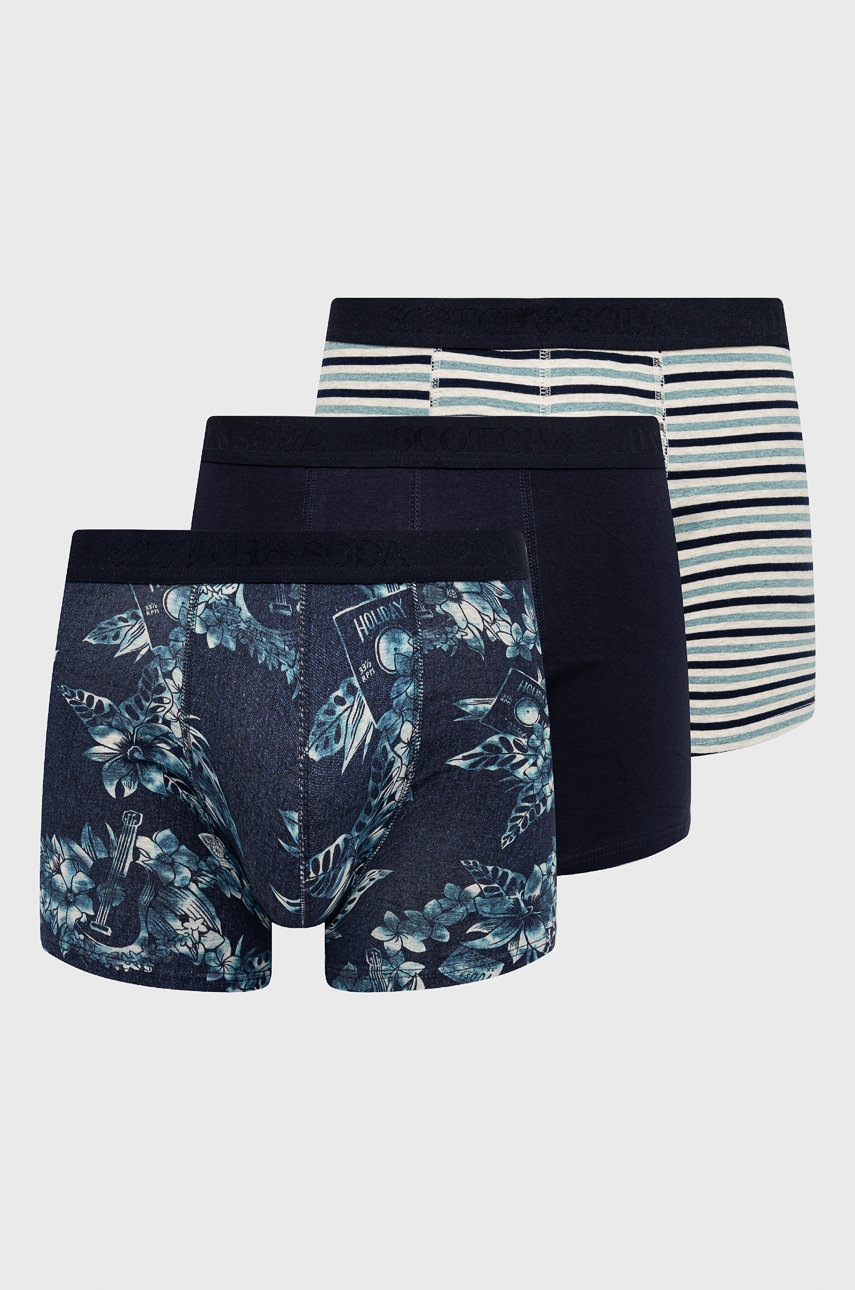 

Боксерки Scotch & Soda (3 чифта) мъжки в тъмносиньо, Тъмносин