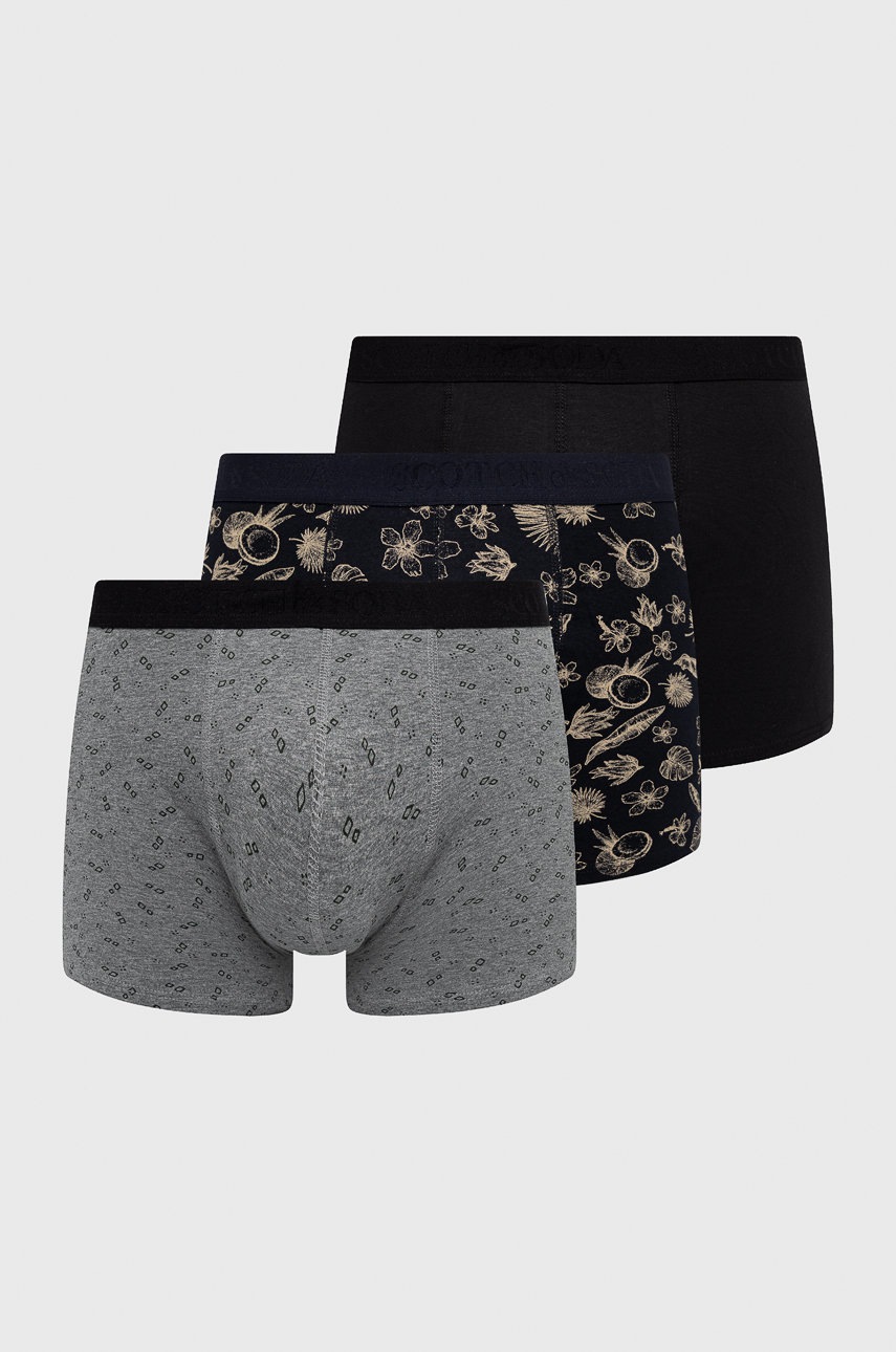 

Боксерки Scotch & Soda (3 чифта) мъжки в черно, Черен
