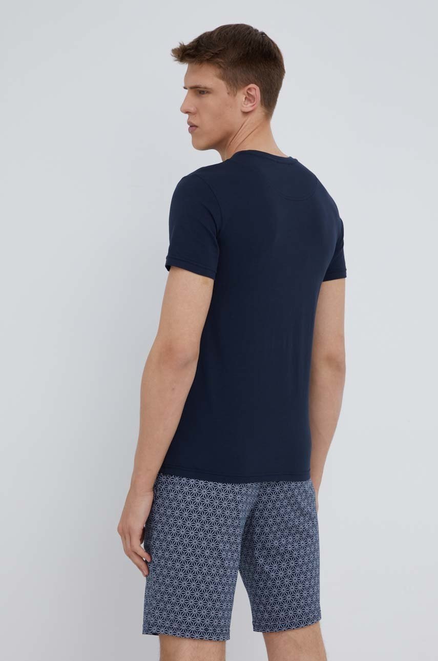 

Хлопковая пижама Emporio Armani Underwear цвет синий узор