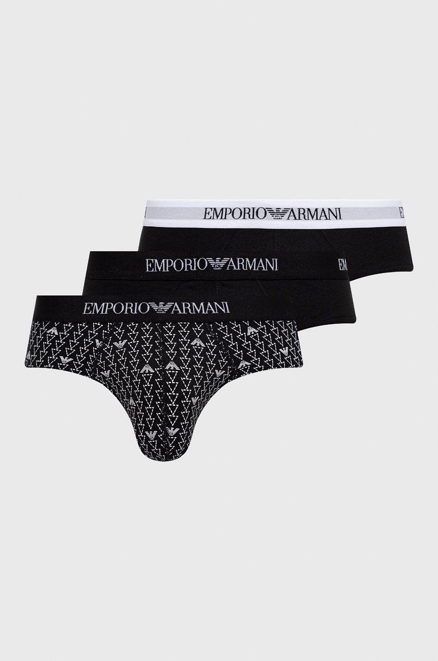 Emporio Armani Underwear slipy bawełniane (3-pack) kolor czarny