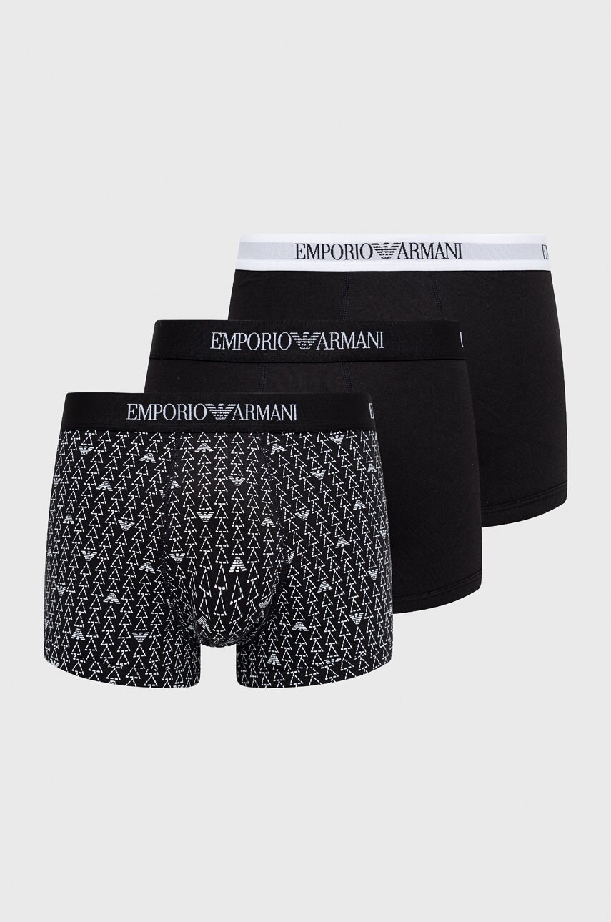 

Памучни боксерки Emporio Armani Underwear в черно, Черен