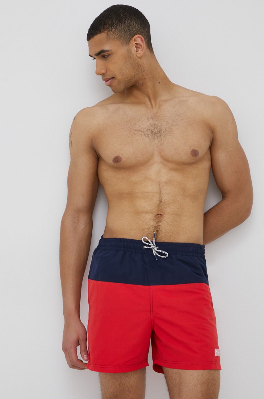 Pepe jeans pantaloni scurti de baie robin d culoarea rosu