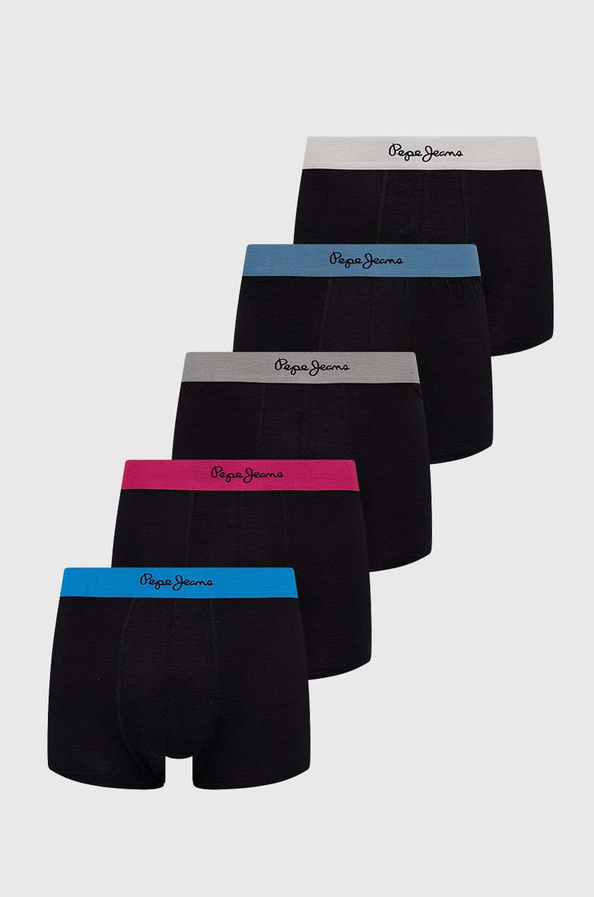 Pepe Jeans bokserki KEATON (5-pack) męskie kolor czarny