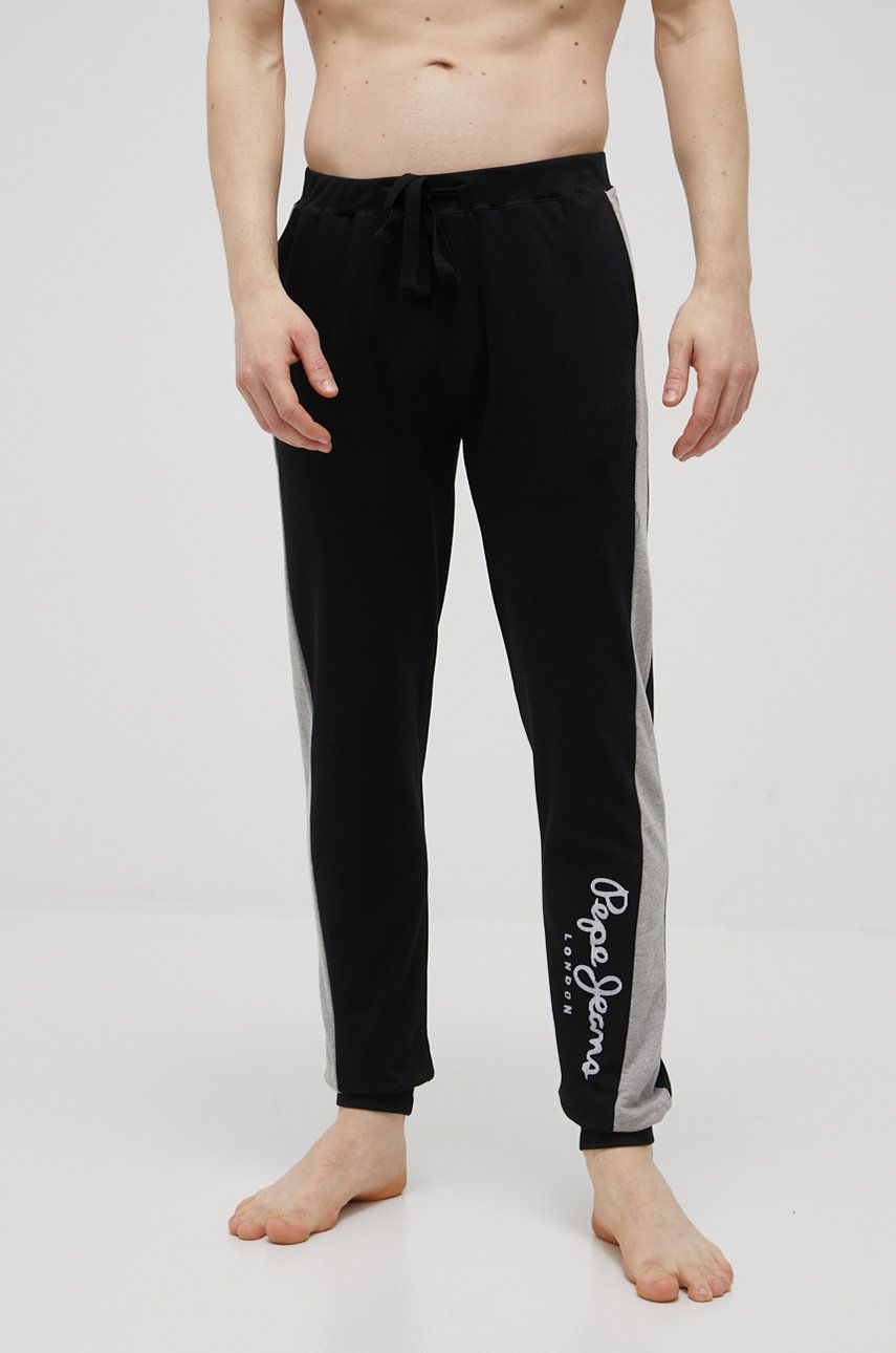 Pepe Jeans pantaloni pijama bumbac Wayp culoarea negru, melanj answear.ro imagine noua
