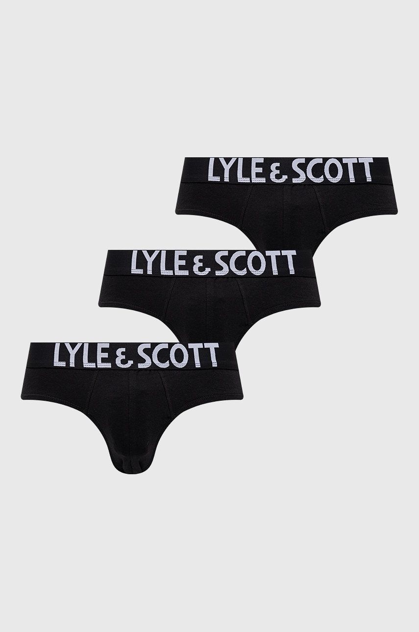 Lyle & Scott slipy RYDER męskie kolor czarny
