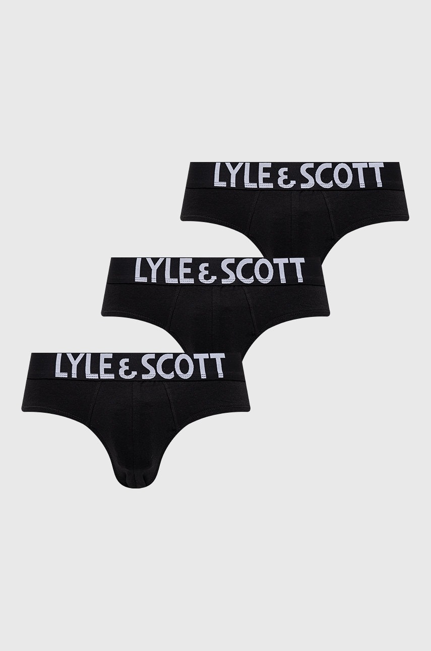 

Слипове Lyle & Scott Ryder (3-pack) мъжки в черно, Черен
