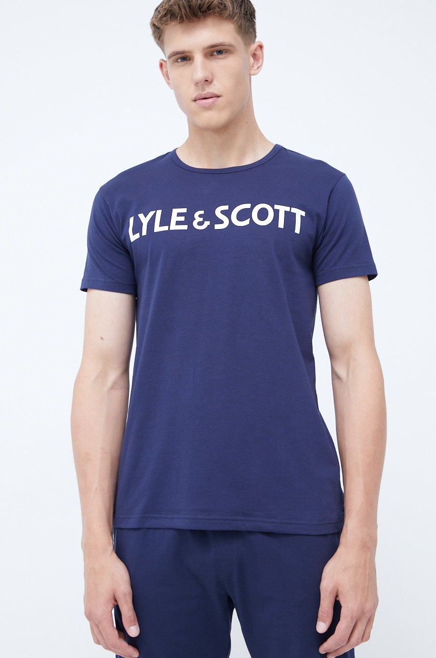 

Піжама Lyle & Scott Anton чоловіча колір синій з принтом