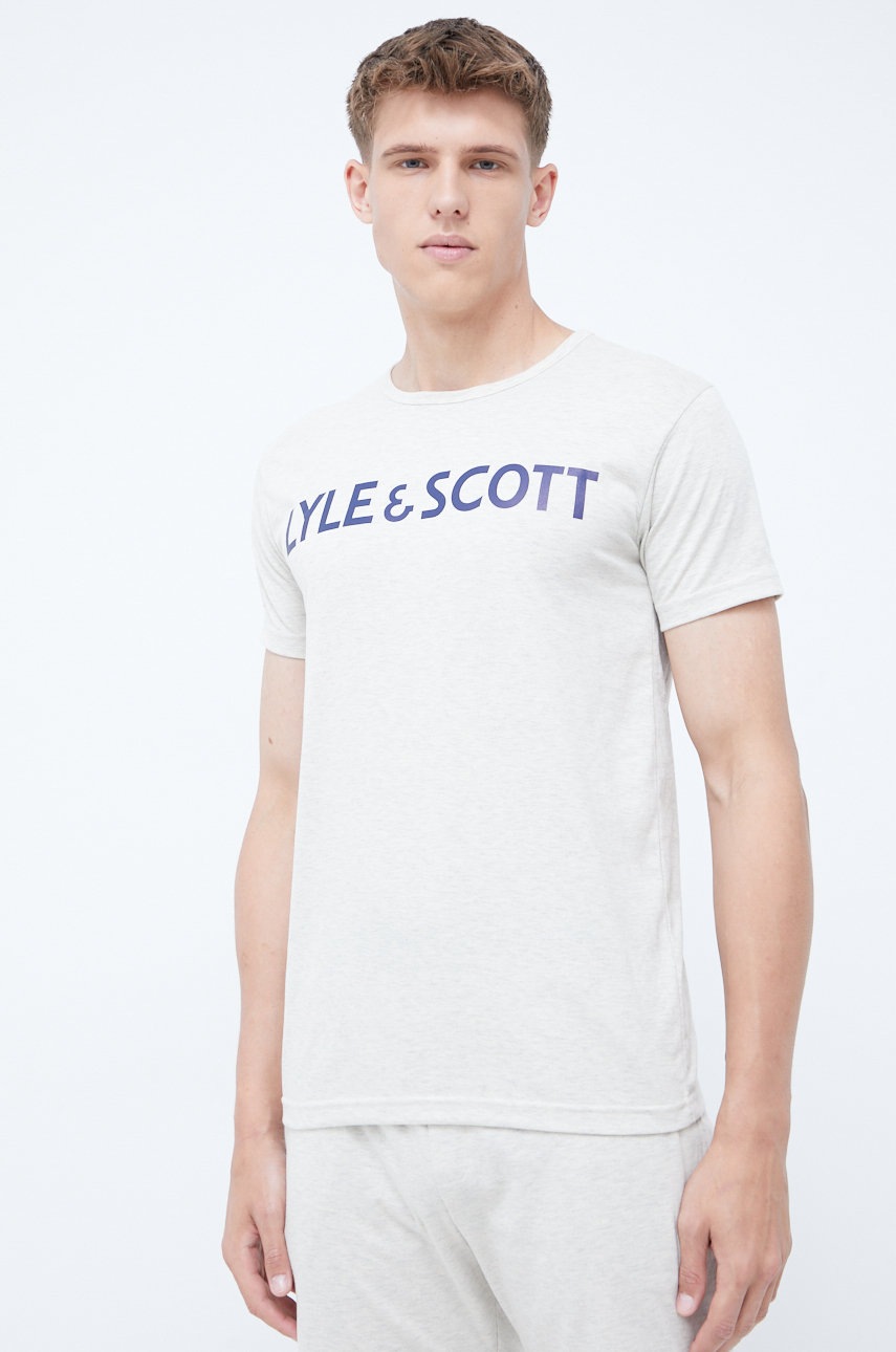 

Пижама Lyle & Scott Anton мужская цвет бежевый меланж