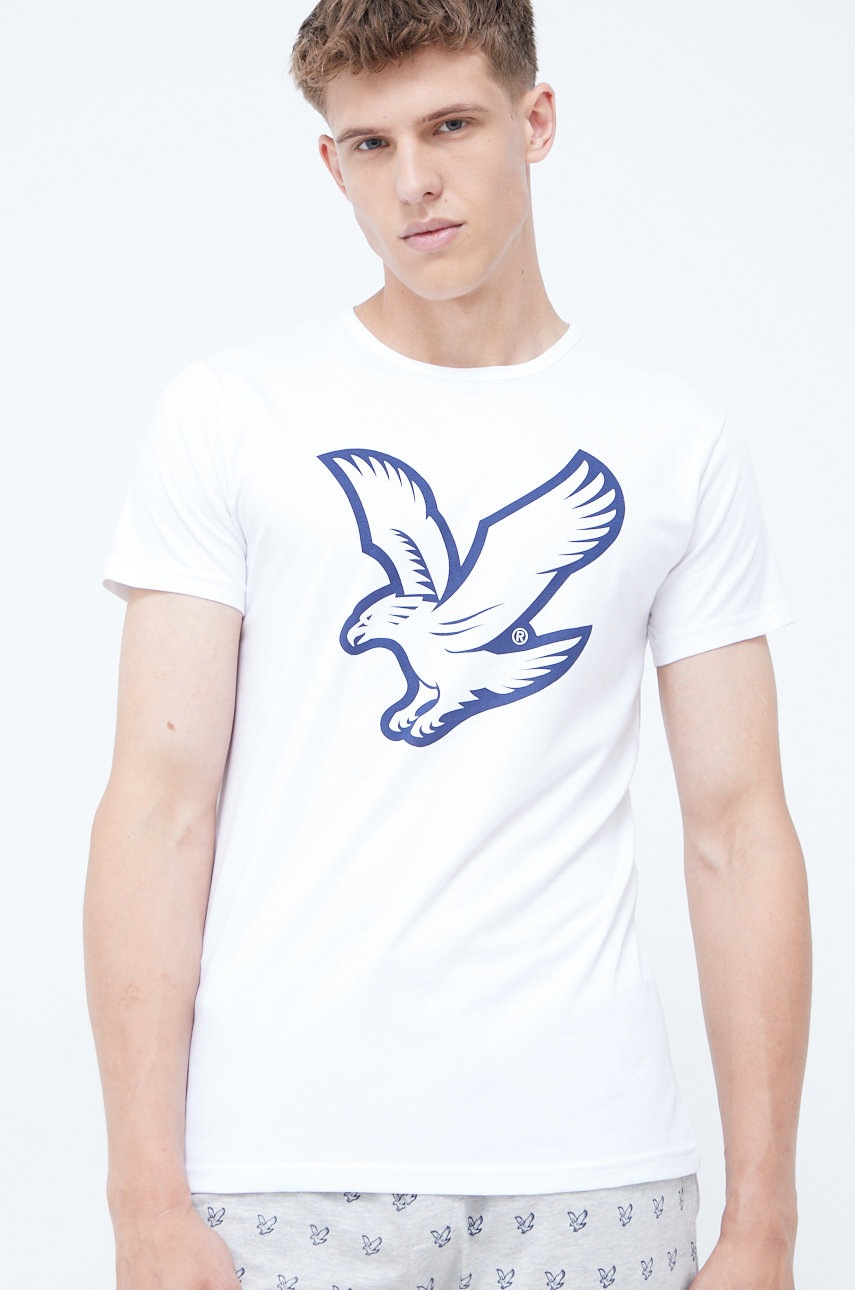 

Пижама Lyle & Scott Griffin мужская цвет белый меланж