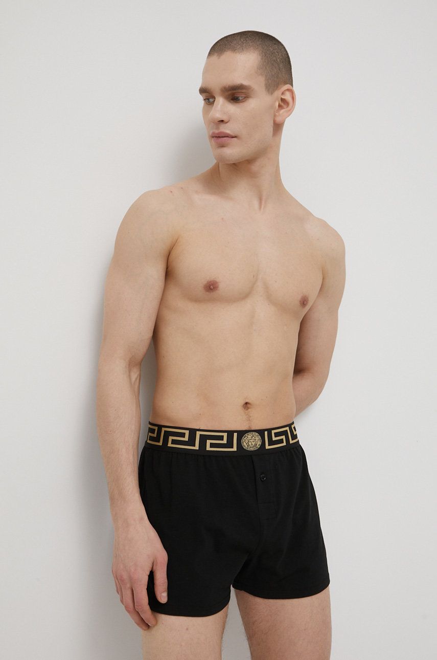 Levně Boxerky Versace pánské, černá barva, AUU01013