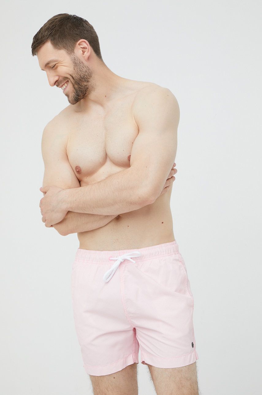 Plavkové šortky Superdry růžová barva - růžová -  100% Recyklovaný polyester