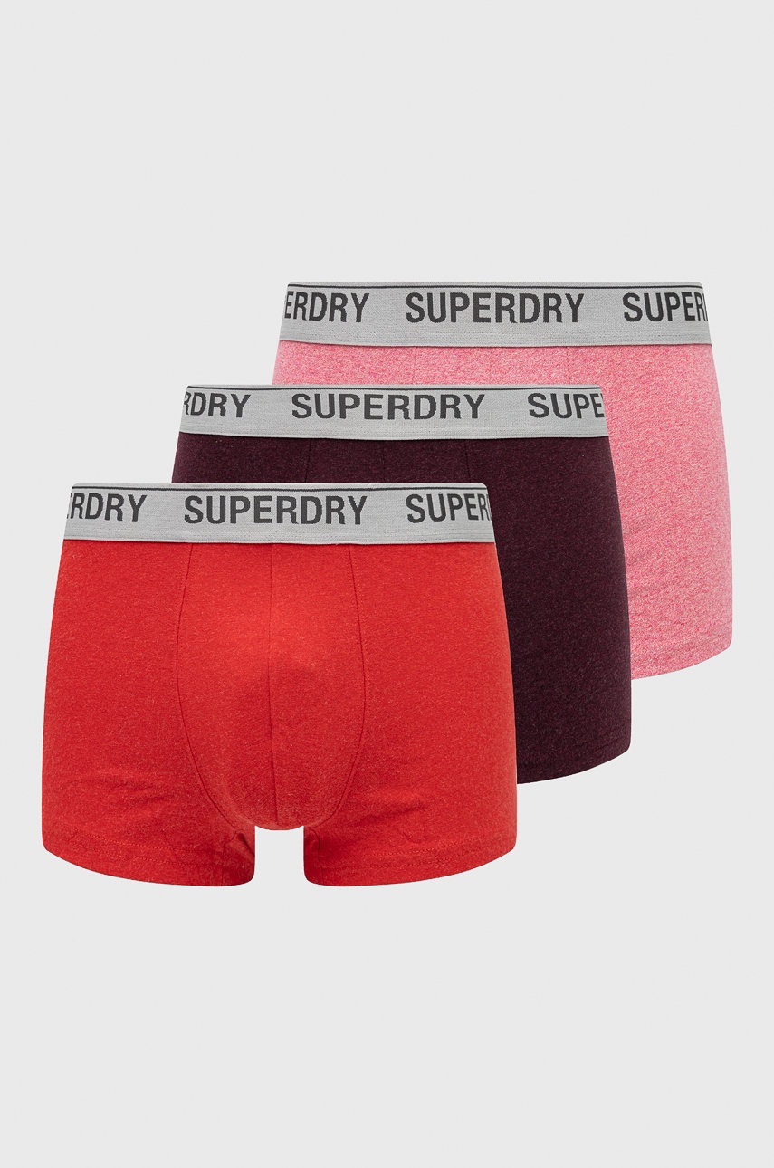 

Боксерки Superdry (3 чифта) мъжки в бордо