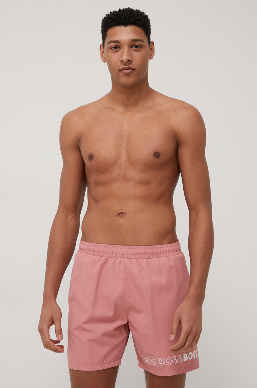 Boss pantaloni scurti de baie culoarea roz