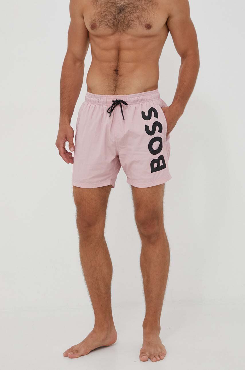 Plavkové šortky BOSS růžová barva, 50469594