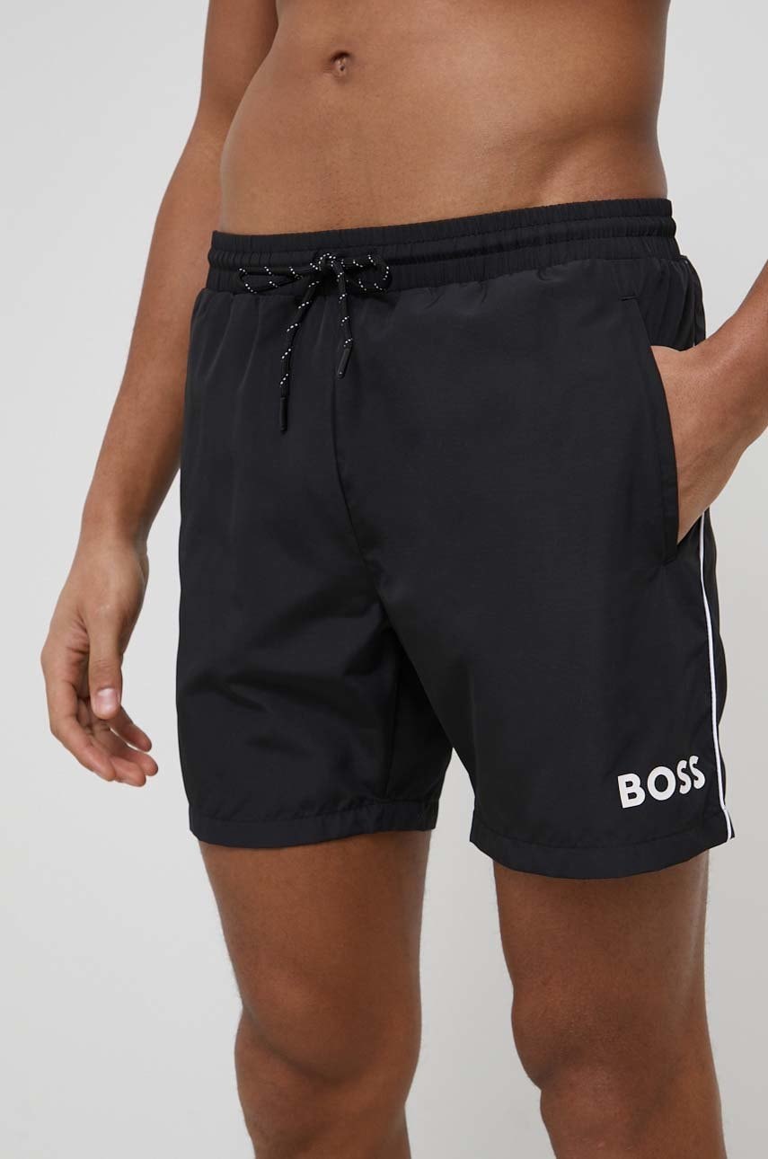 Boss pantaloni scurti de baie culoarea negru