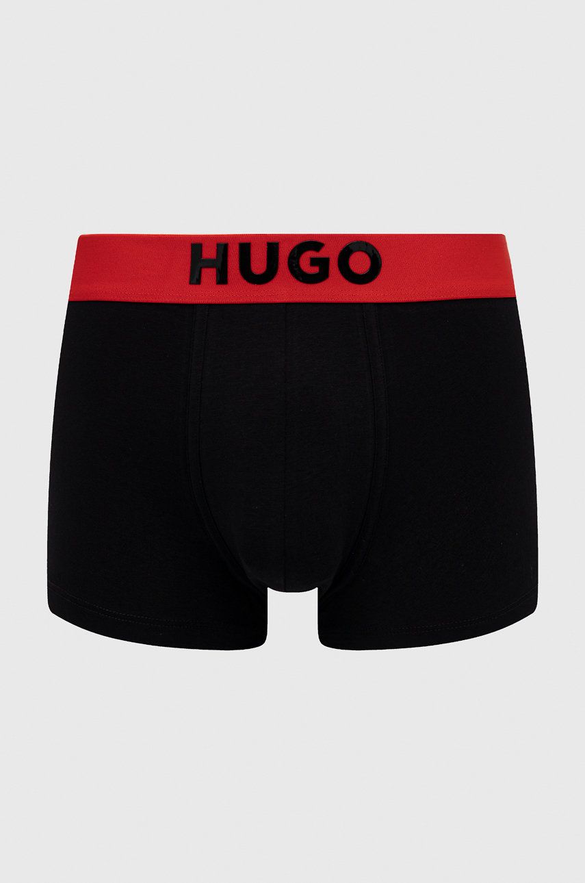 Boxerky Hugo pánské, černá barva - černá -  95% Bavlna
