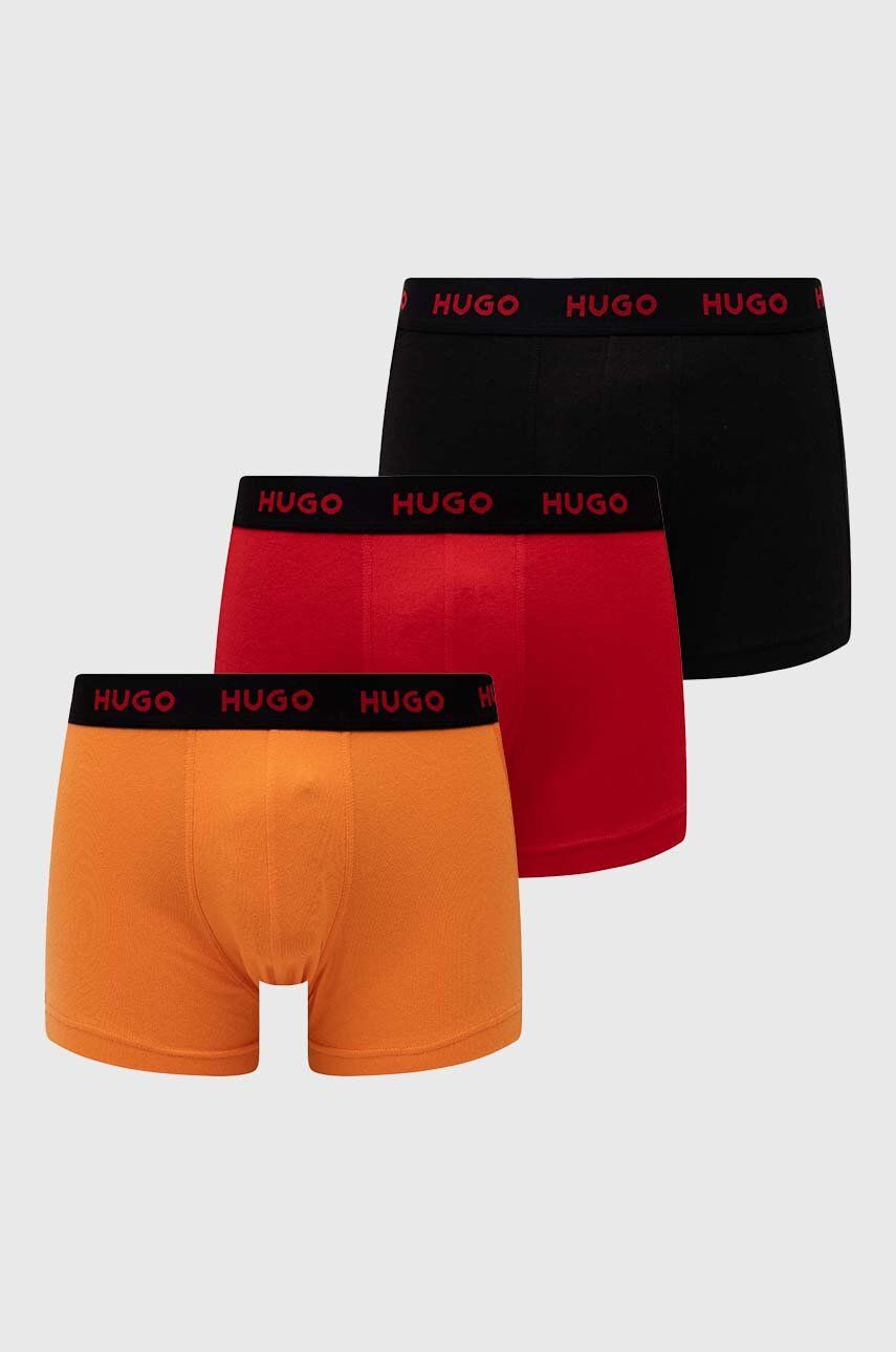 Boxerky HUGO 3-pack pánské, černá barva, 50469766