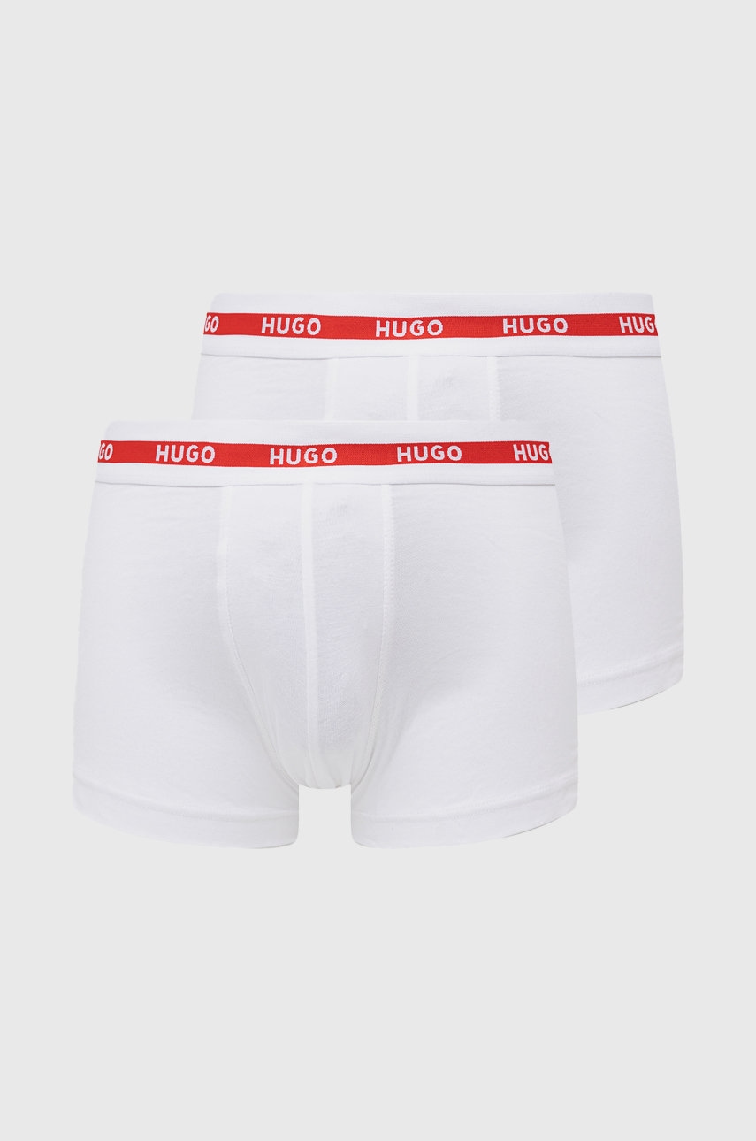 Levně Boxerky HUGO 2- pack) pánské, bílá barva