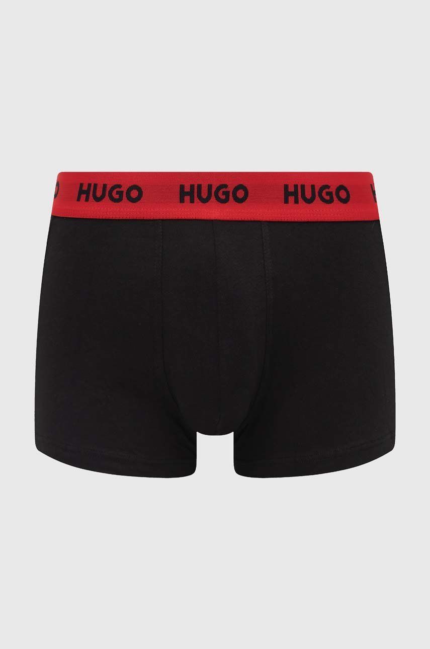 Levně Boxerky HUGO 3-pack pánské, černá barva, 50469786